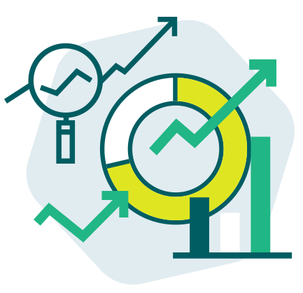 Illustration de la fonction rapport montrant des indicateurs visuels de progression.