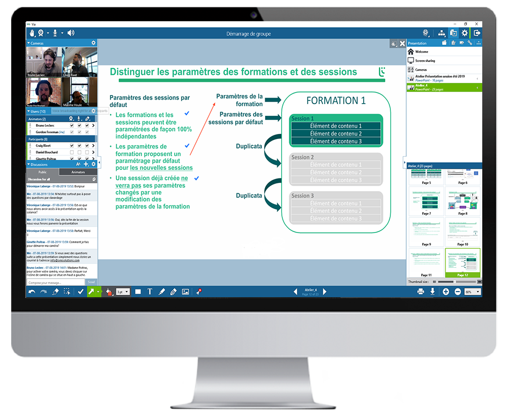 Image de la plateforme Via sur un ordinateur